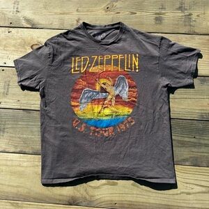 Led Zeppelin Short Sleeve Graphic Tee in Faded Black